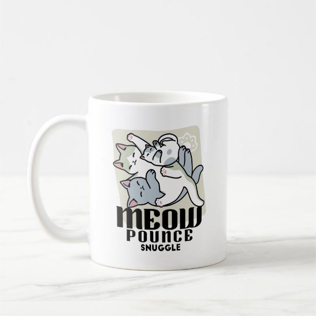 Laze Furdays - Niedliche Lazy Cats Design Kaffeetasse (Links)