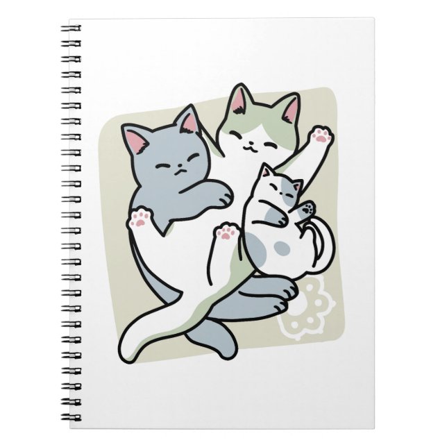 Laze Furdays - Niedliche Lazy Cats Design Notizblock (Vorderseite)