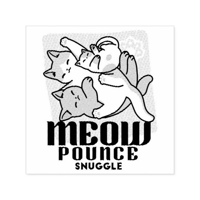 Laze Furdays - Niedliche Lazy Cats Design Permastempel (Design)