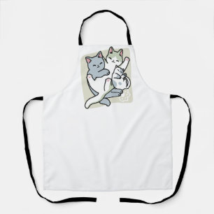 Laze Furdays - Niedliche Lazy Cats Design Schürze