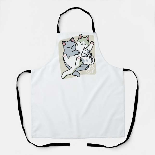 Laze Furdays - Niedliche Lazy Cats Design Schürze (Vorderseite)