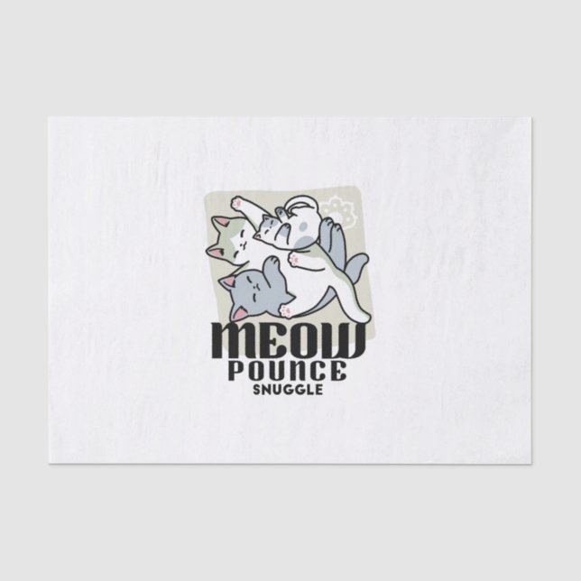 Laze Furdays - Niedliche Lazy Cats Design Seidenpapier (Vorderseite)