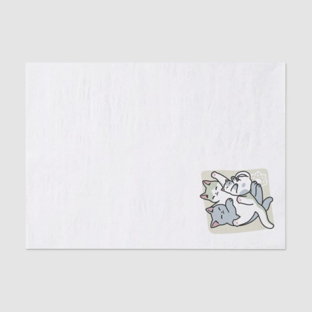 Laze Furdays - Niedliche Lazy Cats Design Seidenpapier (Vorderseite)