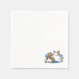 Laze Furdays - Niedliche Lazy Cats Design Serviette