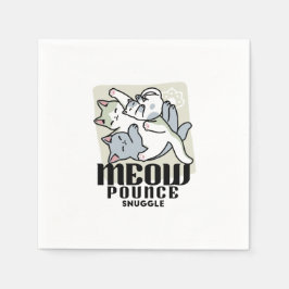 Laze Furdays - Niedliche Lazy Cats Design Serviette