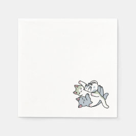 Laze Furdays - Niedliche Lazy Cats Design Serviette