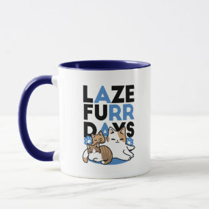 Laze Furdays - Niedliche Lazy Cats Design Tasse