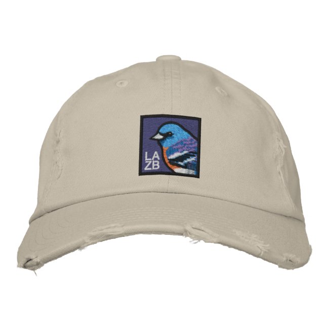 Lazuli Bunting Bestickte Baseballkappe (Vorderseite)