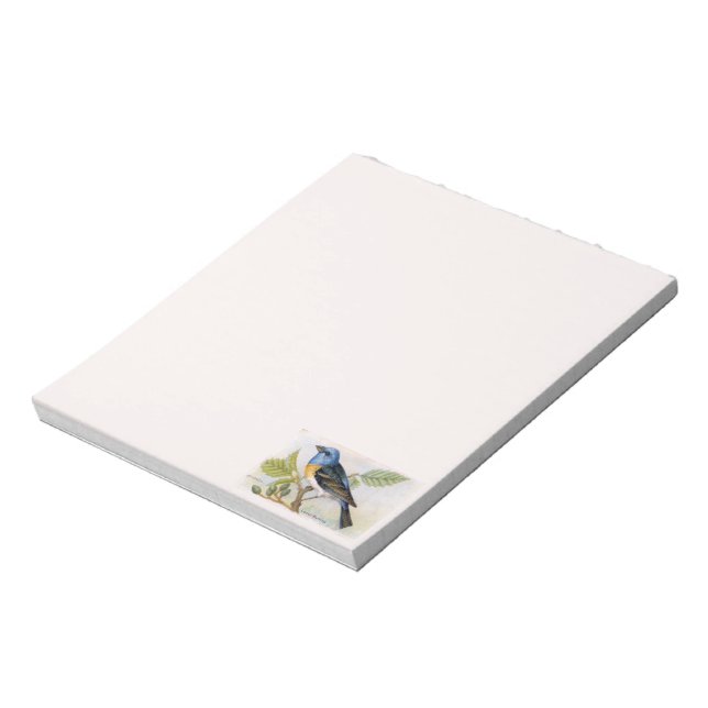 Lazuli Bunting Bird Notepad Notizblock (Rotiert)