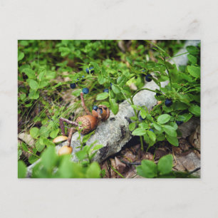 Lazy Acorn elf frisst Heidelbeeren Postkarte