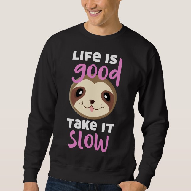 Lazy Adorable Sloth Pattern Sweatshirt (Vorderseite)