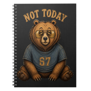 Lazy Bear 'Nicht heute' 67 Grafik Laptop Hülle - H Notizblock