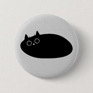 Lazy Black Cat   Button für Katzenliebhaber!!