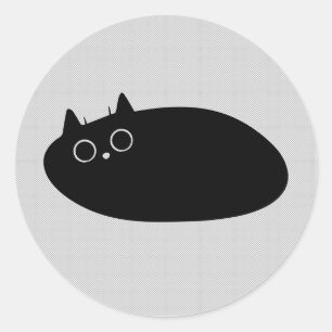 Lazy Black Cat   Geschenke für Katzen Liebhaber!! Runder Aufkleber