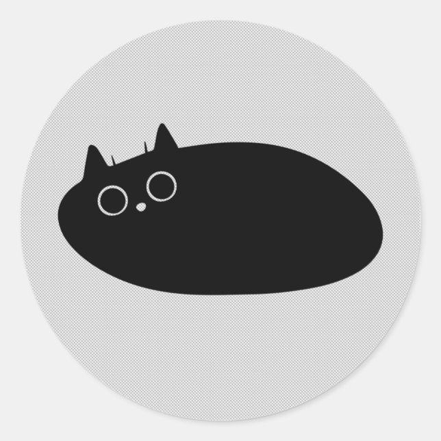 Lazy Black Cat | Geschenke für Katzen Liebhaber!! Runder Aufkleber (Vorderseite)