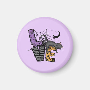 Lazy Black Cat im Spider Web mit Liebe Magnet