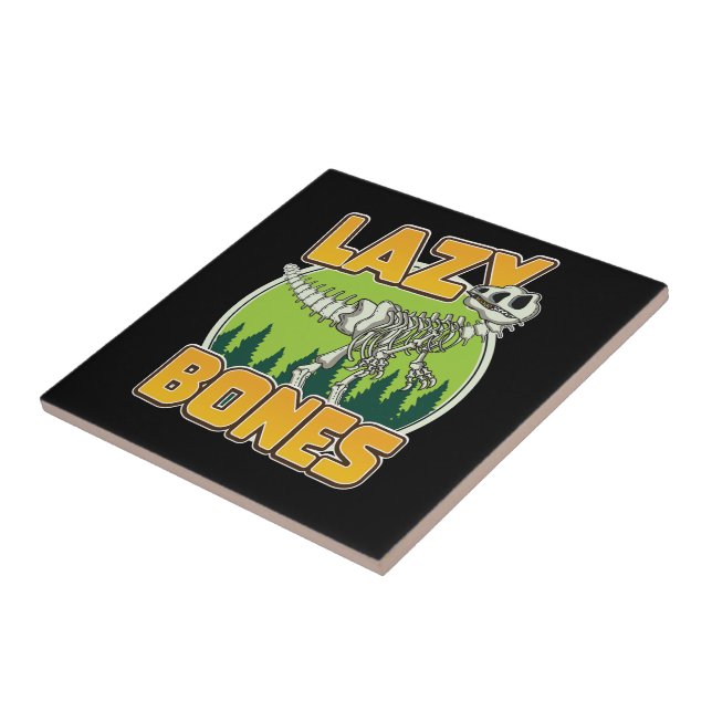 Lazy Bones Cartoon Logo Fliese (Seite)