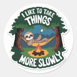 Lazy Campfire Sloth Sticker | Funny Outdoor