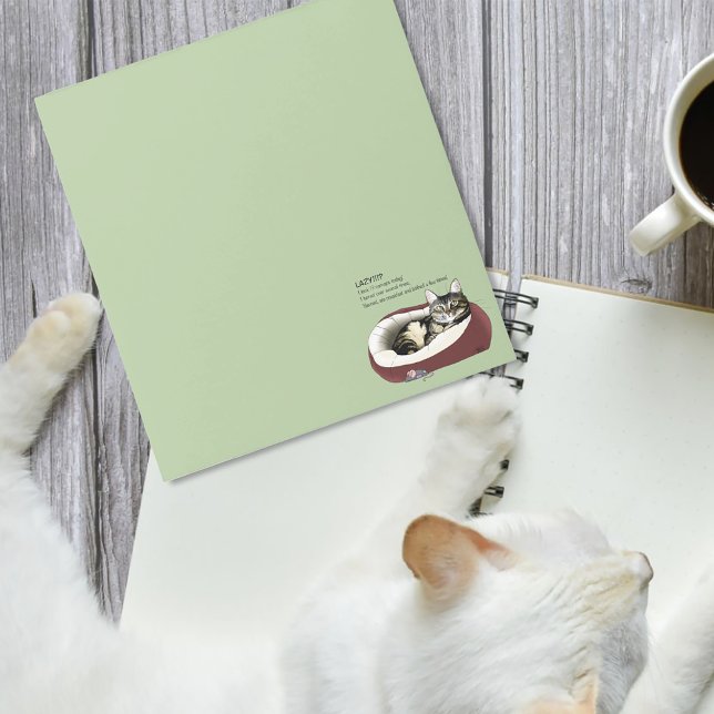 Lazy Cat Bed Green Funny Notizblock (Von Creator hochgeladen)