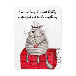 Lazy Cat Funny Magnet Office Quotes