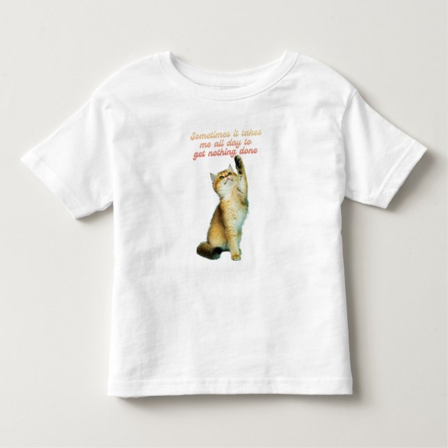 Lazy Cat Lover Funny Niedlich Cat Kleinkind T-shirt (Vorderseite)