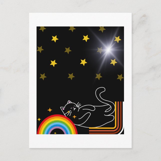 Lazy Cat Postkarte (Vorderseite)