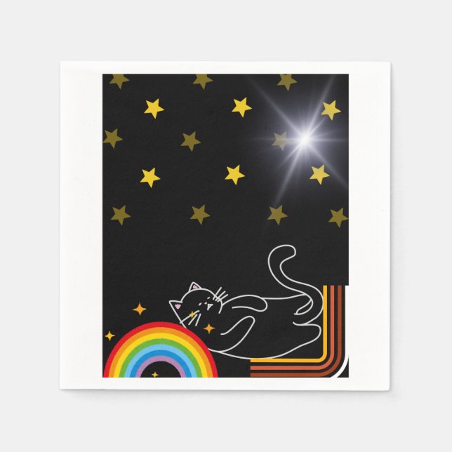 Lazy Cat Serviette (Vorderseite)