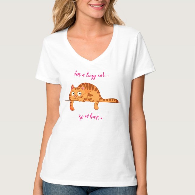 Lazy Cat T-Shirt (Vorderseite)