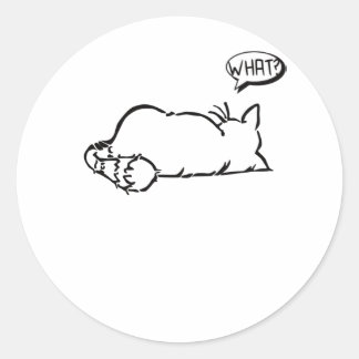 Lazy Cat - What? - Cats Runder Aufkleber