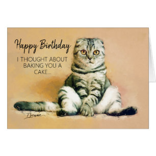 Lazy Chat Bonne Carte de voeux Anniversaire