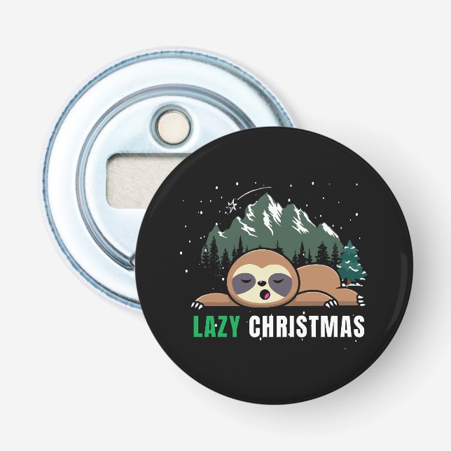 Lazy Christmas Sloth Funny Flaschenöffner (Vorderseite)