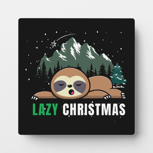 Lazy Christmas Sloth Funny Fotoplatte (Vorderseite)