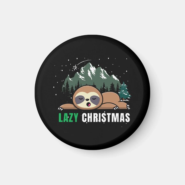 Lazy Christmas Sloth Funny Magnet (Vorne)