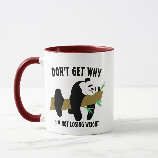 Lazy Couch Potato Funny Panda Weight Loss Meme Tasse (Links)