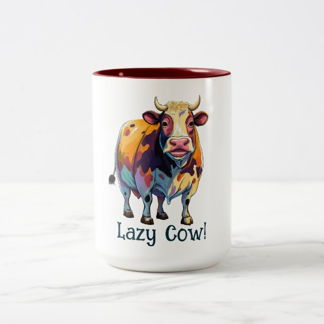 Lazy Cow Zweifarbige Tasse (Mittel)