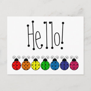 Lazy Daisy Ladybug Postcard Postkarte