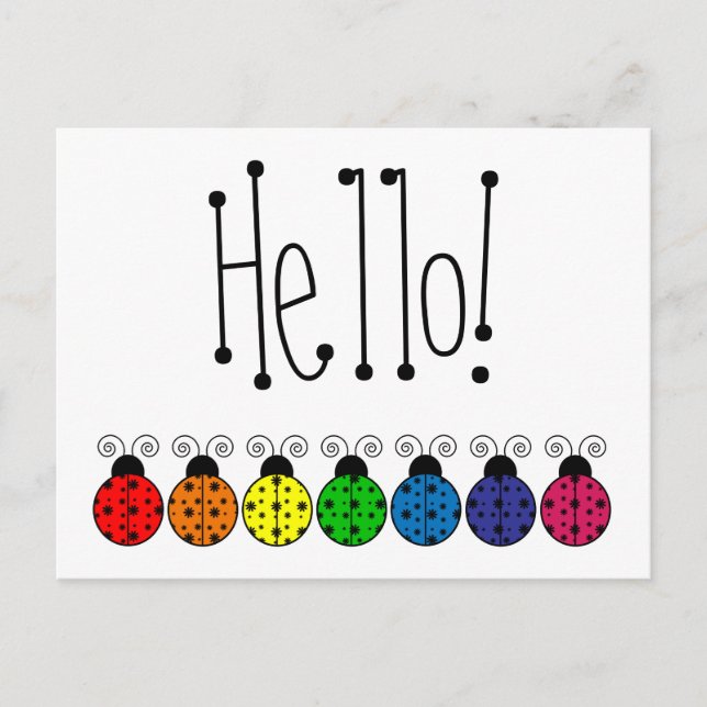 Lazy Daisy Ladybug Postcard Postkarte (Vorderseite)