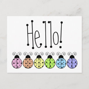 Lazy Daisy Ladybug Postcard Postkarte