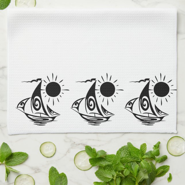 Lazy Day Sailing Geschirrtuch (Gefaltet)