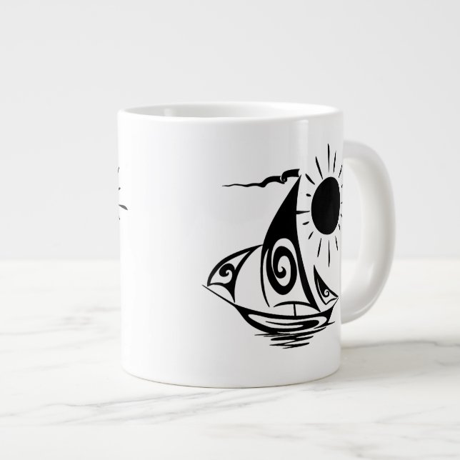 Lazy Day Sailing Jumbo-Tasse (Vorderseite Rechts)