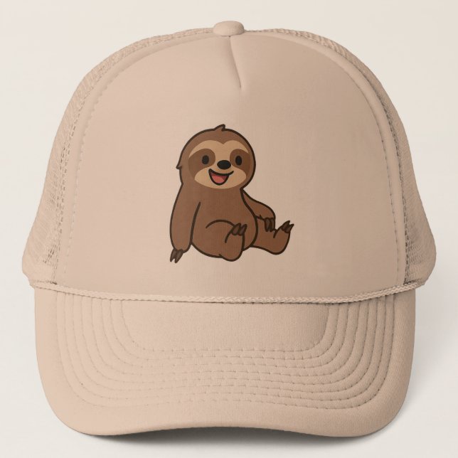 Lazy Day Sloth Hat - Cute Cartoon Sloth Cap Truckerkappe (Vorderseite)