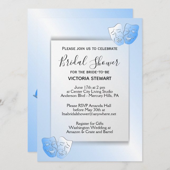 Lazy Day Voile Théâtre Nuptiale Douche Invitation (Devant / Derrière)