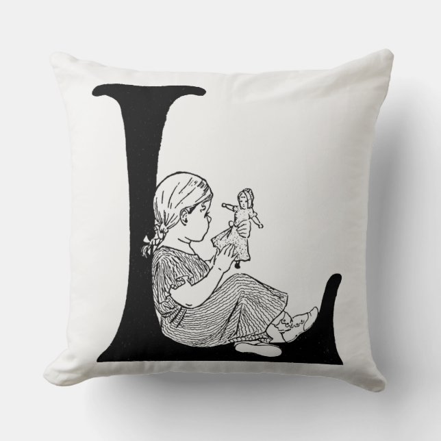 Lazy Days Letter 'L' Monogram Kissen (Vorderseite)