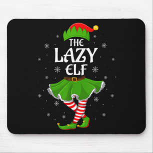 Lazy Elf Christmas Family Girls Elf Squad Xm Mousepad