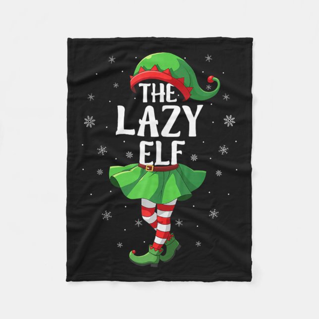 Lazy Elf Christmas Girls Women Elf Squad Xmas Fami Fleecedecke (Vorderseite)