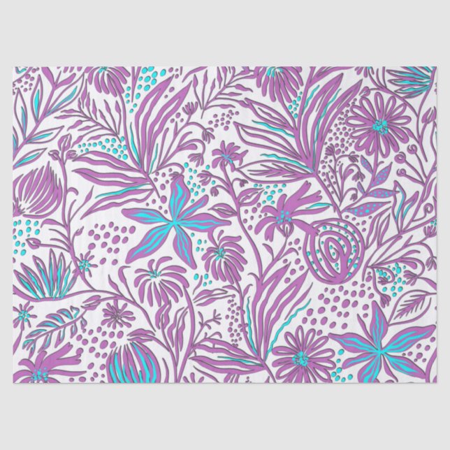 Lazy floral Muster auf White Metal Lunch Box Seidenpapier (Vorderseite)