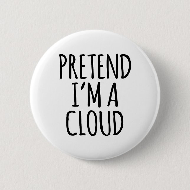 Lazy Funny Halloween Kostüm - Cloud Gift Sky Hoch Button (Vorderseite)