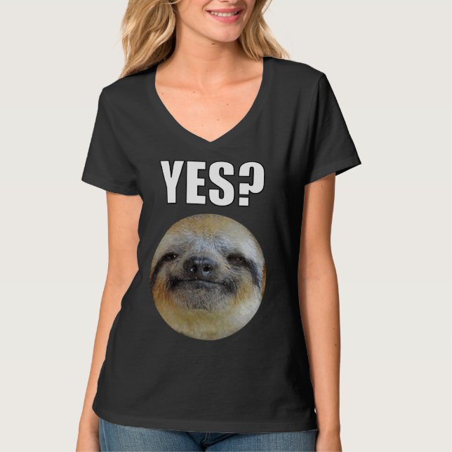 Lazy Funny Sloth Yes T-Shirt (Vorderseite)