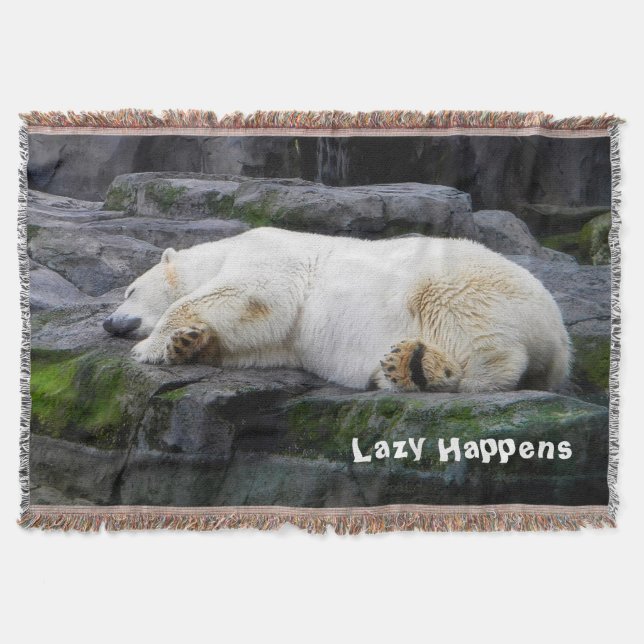 Lazy Happens Polar Bear Decke (Vorderseite)