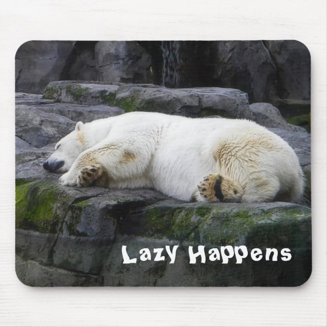 Lazy Happens Polar Bear Mousepad (Vorne)